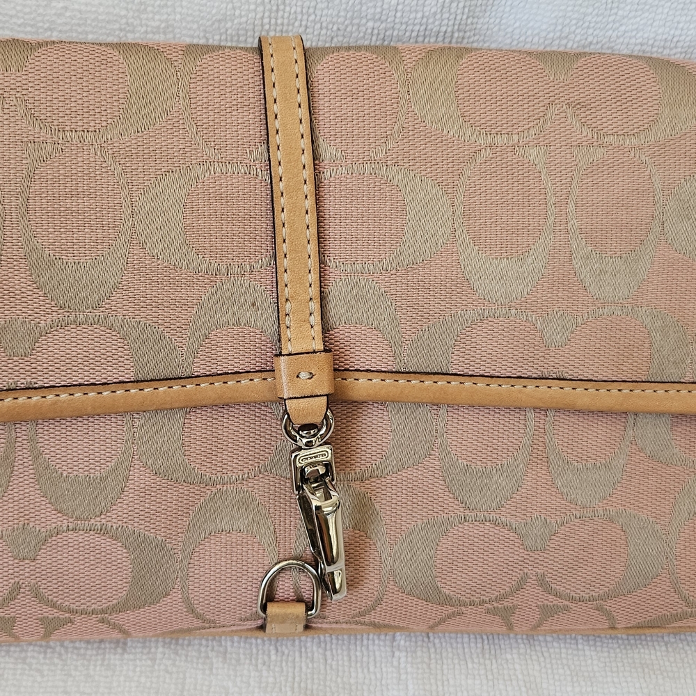 Coach Beige Signature Clutch
